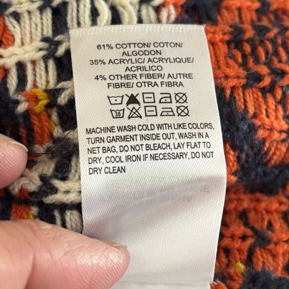 LUCKY BRAND Open Front Cardigan Sweater Coat  Aztec Geometric Bohemian  SZ L - Picture 8 of 11